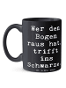 Mr. & Mrs. Panda Mug Spruch Bogensport Meister mit Spruch in Schwarz