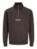 Jack & Jones Sweatshirt mit halbem Reißverschluss in Chocolate Torte