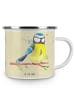 Mr. & Mrs. Panda Camping Emaille Tasse Vogel Blaumeise ohne Spruch in Blumig