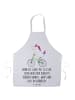 Mr. & Mrs. Panda Schürze Einhorn Radfahrer mit Spruch in Weiß
