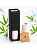 relaxdays Toilettenpapier Aufbewahrung in Schwarz/ Natur - (B)14 x (H)46,5 x (T)14 cm