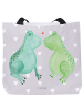 Mr. & Mrs. Panda Shopping Bag Frosch Liebe ohne Spruch in Grau Pastell