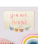 WALLART Kindergarderobe Holz - You are loved Herz Rosa in Rosa