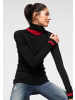 AJC Rollkragenpullover in schwarz-rot