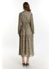 faina Damen Maxikleid Mit Leoprint in Hellbeige Mehrfarbig