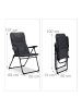 relaxdays 4 x Campingstuhl in Grau - (B)56 x (H)85,5 x (T)45cm