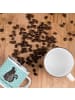 Mr. & Mrs. Panda Camping Emaille Tasse Stinktier Sitzen mit Spruch in Türkis Pastell