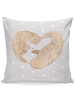 Mr. & Mrs. Panda kissen für sofa Otter Herz ohne Spruch in Grau Pastell