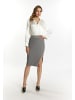 faina Damen Strickrock Mit Strass-Steinen in Grau Melange