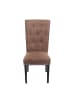 MCW 2er-Set Esszimmerstuhl Edinburgh II, Stoff/Textil braun, dunkle Beine