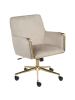 Beliani Bürostuhl ALTONA in Beige/Gold - (W) 59 x (H) 84 x (L) 59 cm