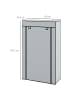 HOMCOM Kleiderschrank-83L x 42,5B x 162,5Hcm-Hellgrau