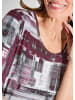 GOLDNER Shirt Shirt in bordeaux / anthrazit / weiß / gemustert