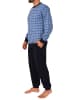 NORMANN Pyjama Schlafanzug Bündchen Karo - 68019 in marine