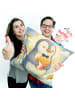 Mr. & Mrs. Panda Kuschelkissen 40x40 Pinguin Engel Pommes Design... in Weiß