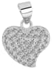 Adeliás Damen Anhänger Herz aus 925 Silber mit Zirkonia in silber