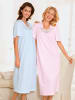 Ascafa Kurzarm-Nachthemden in hellblau + rosé