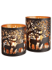 Butlers Windlicht LUMINOUS Wald in Schwarz