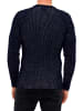 Rusty Neal Grobstrick Slim Fit V-Neck-Pullover in Marine