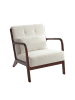 Home Nature Wohnkonzept Lounge-Sessel aus Teddyplüsch mit Kissen in Weiß & Rotbraun 75x65x74 cm