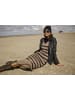 Laura Scott Strickkleid in taupe-schwarz-gestreift