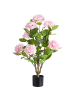 Beliani Kunstpflanze HORTENSIUM in Rosa/Grün - (W) 50 x (H) 90 x (L) 50 cm