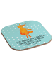 Mr. & Mrs. Panda Drink Coaster Fuchs Laterne mit Spruch in Türkis Pastell