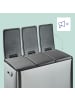 relaxdays Mülleimer in Silber - 3x 15 Liter