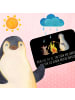 Mr. & Mrs. Panda Badteppich Pinguin Lagerfeuer mit Spruch in Schwarz
