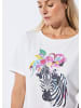 GOLDNER Kurzgröße:  Jerseyshirt mit Halbarm, Druck in weiß / animal / gemustert