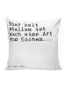 Mr. & Mrs. Panda Kissen Bier kalt stellen ist... mit Spruch in Weiß