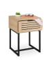relaxdays Nachttisch in Natur/ Schwarz - (B)40 x (H)55,5 x (T)41,5 cm