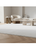 KADIMA DESIGN Teppich Kurzflor Unifarben Polyester Antirutsch Wohnzimmer in Weiß