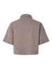 Pieces Kurzarmhemd in Taupe Gray