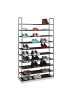 relaxdays Schuhregal in Schwarz - (B)100 x (H)175,5 x (T)29 cm