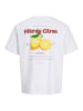 JACK & JONES Junior Basic T-Shirt Backprint Baumwolle Jjlemon in bright white