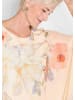 GOLDNER Chiffonbluse Chiffonbluse mit floralem Design in pfirsich / gemustert