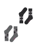 Burlington Socken 2er Pack in Schwarz/Grau