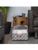 Intirilife Aufbewahrungskorb Box Organizer mit Henkel 41x31.5x21cm in Grau mit Muster