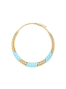 Luxenter Halskette mit 18-karätigem Gelbgold-Finish und blauem Harz – Rawil