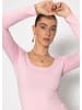 SASSYCLASSY Langarmshirt mit Ausschnitt in Rosa
