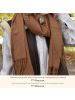 styleBREAKER Weicher Schal Uni mit Fransen in Orange