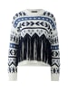 Oui Pullover in white blue