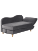 Beliani Chaiselongue MERI in Grau/Heller Holzfarbton - (W) 155 x (H) 76 x (L) 69 cm