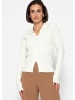 SASSYCLASSY Strickoberteil mit Schnürdetail in Offwhite