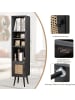 COSTWAY Hochschrank Rattan 29,5x29,5x137cm in Schwarz