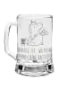 Mr. & Mrs. Panda Gravur Bierkrug Einhorn Näherin mit Spruch in Transparent