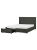 Beliani Doppelbett LA ROCHELLE in Grau/Schwarz - (W) 173 x (H) 109 x (L) 213 cm