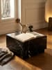 KADIMA DESIGN Couchtisch MONOBLOC 60x60x35 cm Hochglanz mit Marmor Optik, in Schwarz