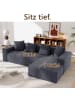 ABRIHOME Ecksofa in Grau modular mit tiefem Sitz gepolstert für Wohnzimmer